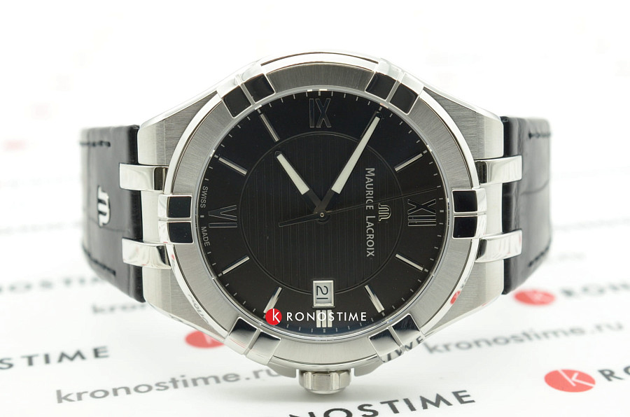 Часы Maurice Lacroix Aikon Date AI1008-SS001-330-1 — кожаный, мужские