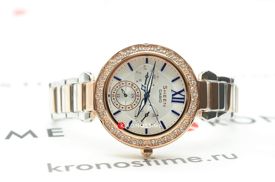 Часы Casio Sheen SHE-3061SPG-7BUER — нержавеющая сталь с ip-покрытием, женские