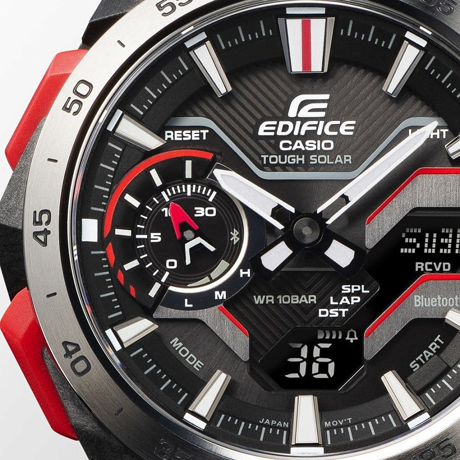 Часы Casio Edifice Windflow ECB-2200P-1ADF (ECB-2200P-1A) — сталь карбон металл, Япония