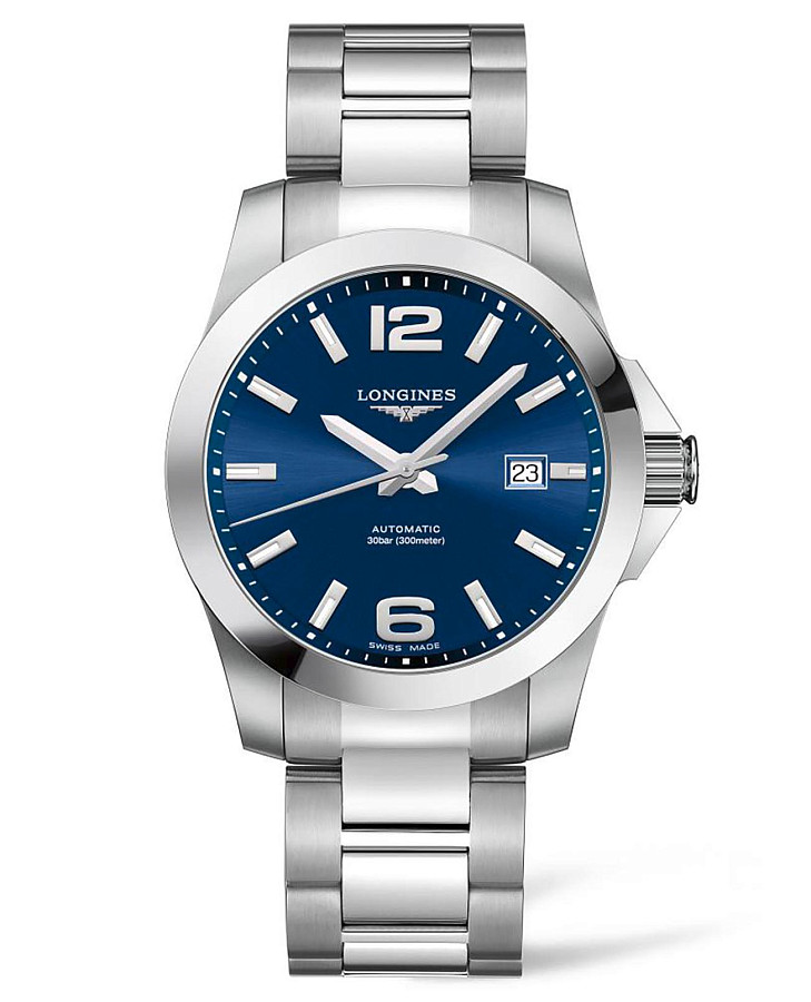 Часы Longines Conquest L3.777.4.99.6 — мужские, синий