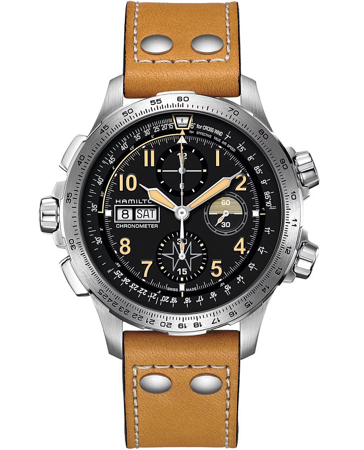 Часы Hamilton Khaki Aviation X-Wind Day Date Auto Chrono H77796535 — мужские, черный