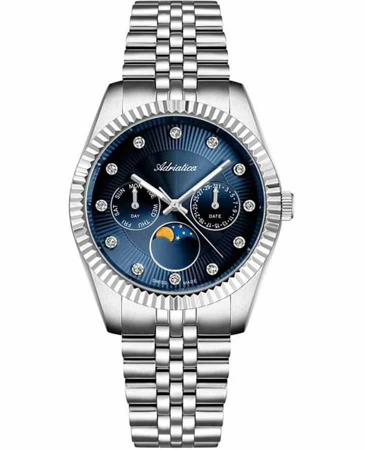 Часы Adriatica Moonphase A3809.5145QF — женские, синий