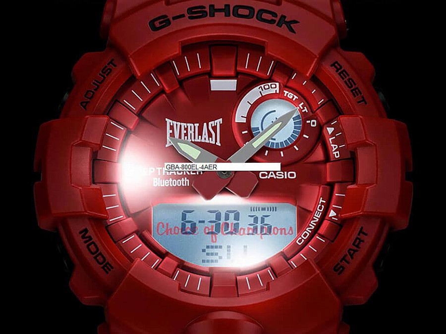 Часы Casio G-Shock GBA-800EL-4A — мужские, пластик