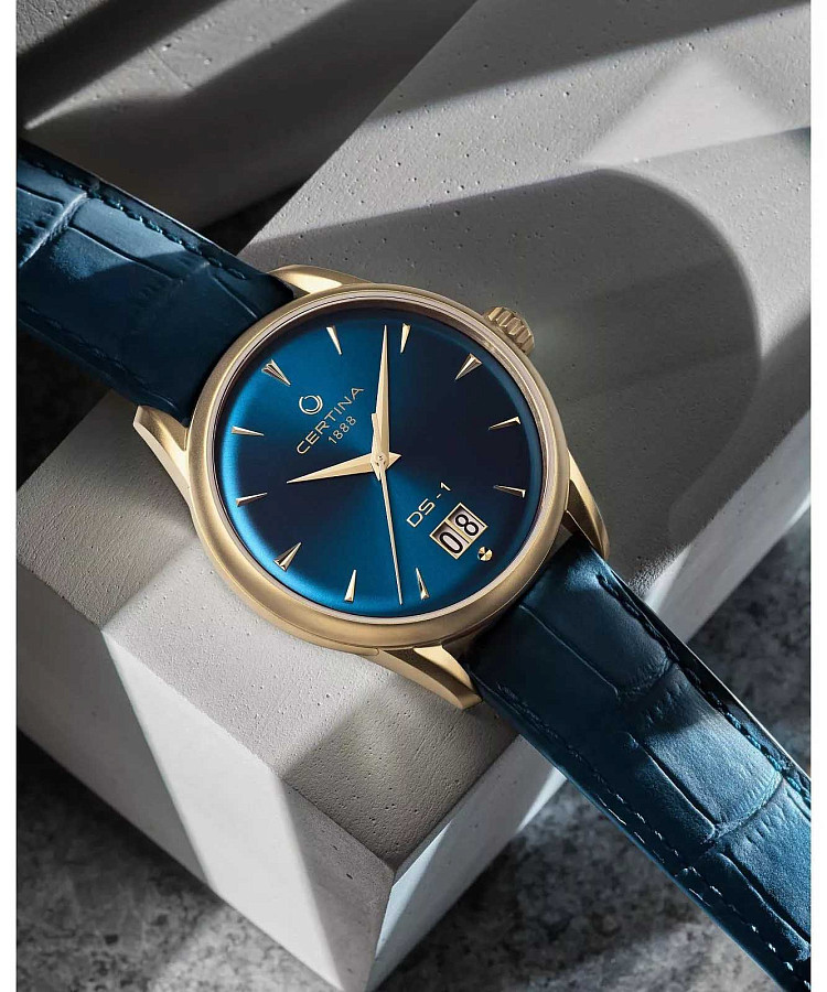 Часы Certina DS-1 Big Date Powermatic 80 C029.426.36.041.00 — синий, металл сталь