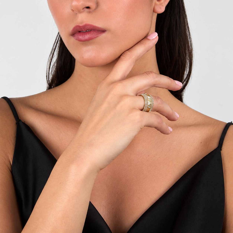 Часы Кольцо Karl Lagerfeld Bond Pave KLBJY10012 с кристаллами