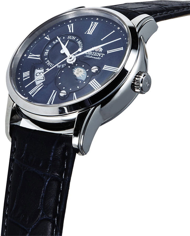 Часы Orient Sun & Moon RA-AK0011D (RN-AK0011D) — мужские, кожаный