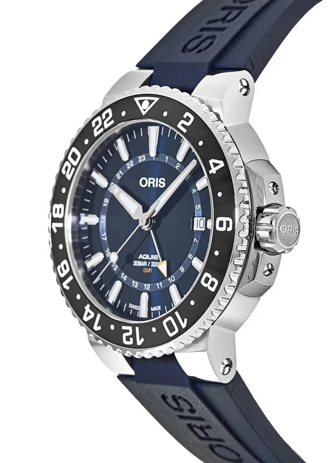 Часы Oris Aquis Gmt Date 01 798 7754 4135-07 4 24 65EB — каучук, мужские