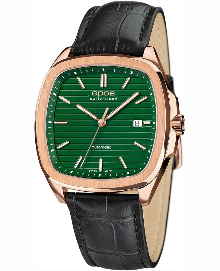 Часы Epos Timeless 3511.152.24.13.25 — мужские, зеленый