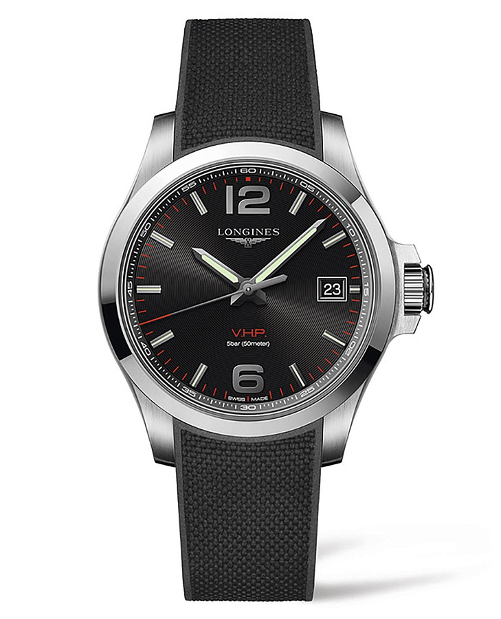 Часы Longines Conquest V.H.P. L3.716.4.56.9 — мужские, черный