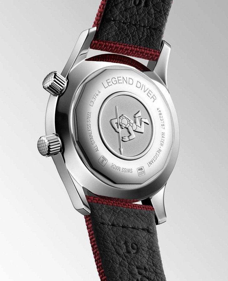 Часы Longines Legend Diver L3.374.4.40.2 — механические, сталь металл