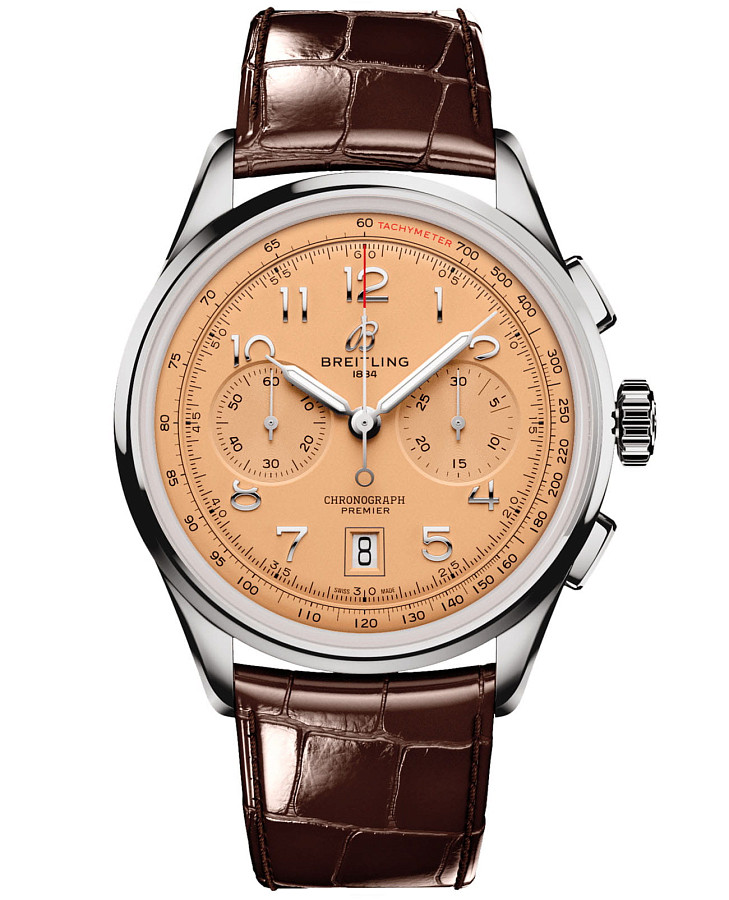 Часы Breitling Premier B01 Chronograph 42 AB0145331K1P1 — мужские, оранжевый