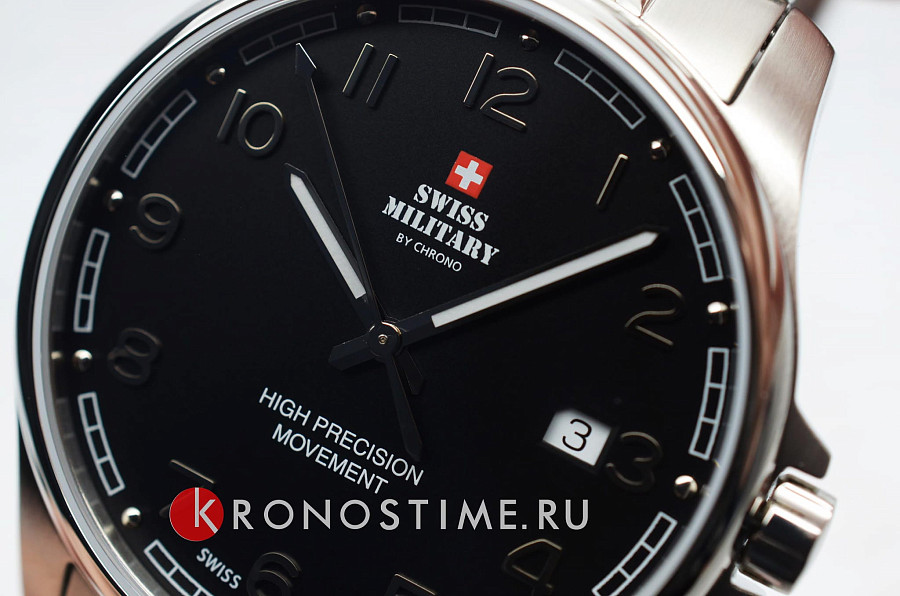 Часы Swiss Military by Chrono Сверхточные SM30200.16 — кварцевые, металл сталь