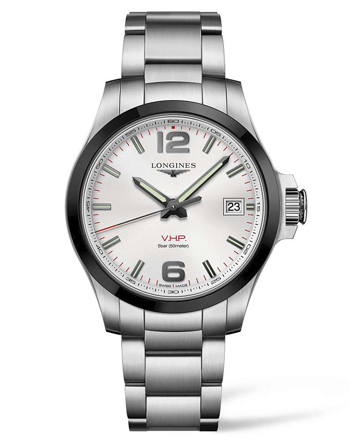 Часы Longines Conquest V.H.P. L3.719.4.76.6 — мужские, серебристый
