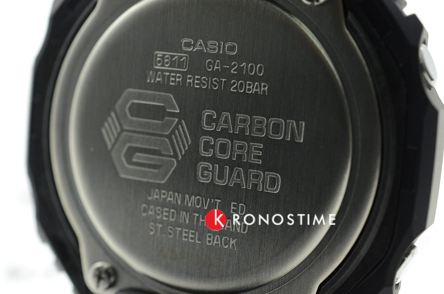 Часы Casio G-Shock GA-2100-1A1NDR (GA-2100-1A1) — черный, карбон пластик
