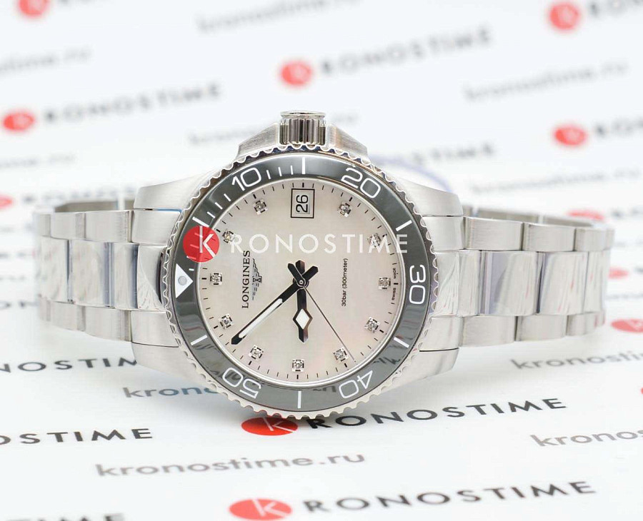 Часы Longines HydroConquest L3.370.4.87.6 — кварцевые, керамика сталь металл