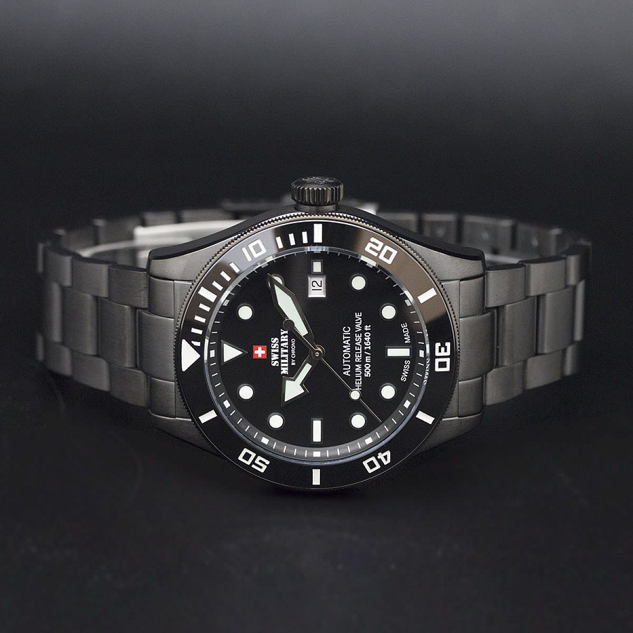 Часы Swiss Military by Chrono Diver SMA34075.04 — механические, металл сталь