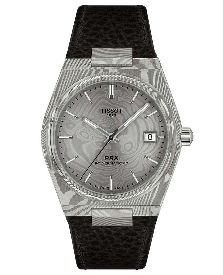Часы Tissot PRX Damascus Steel 38mm T137.807.96.081.00 — мужские, серый