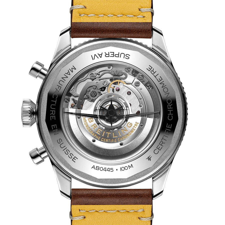 Часы Breitling Super Avi B04 Chronograph GMT 46 Curtiss Warhawk AB04452A1L1X1 — кожаный, мужские