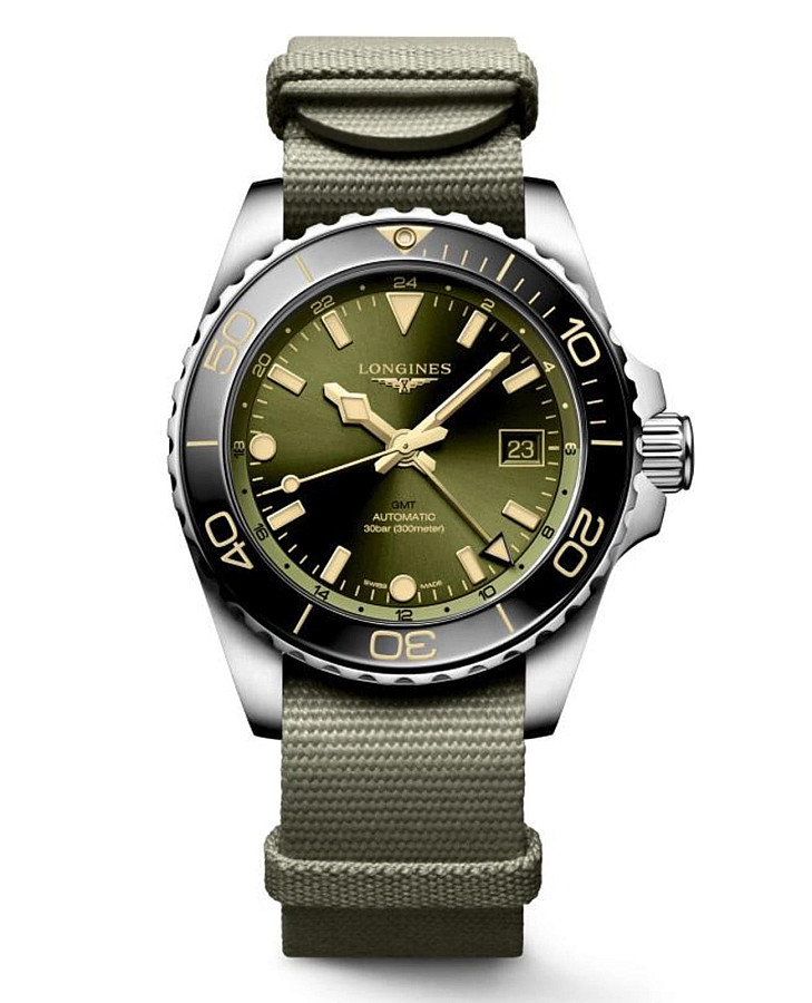 Часы Longines HydroConquest L3.790.4.06.2 — мужские, зеленый