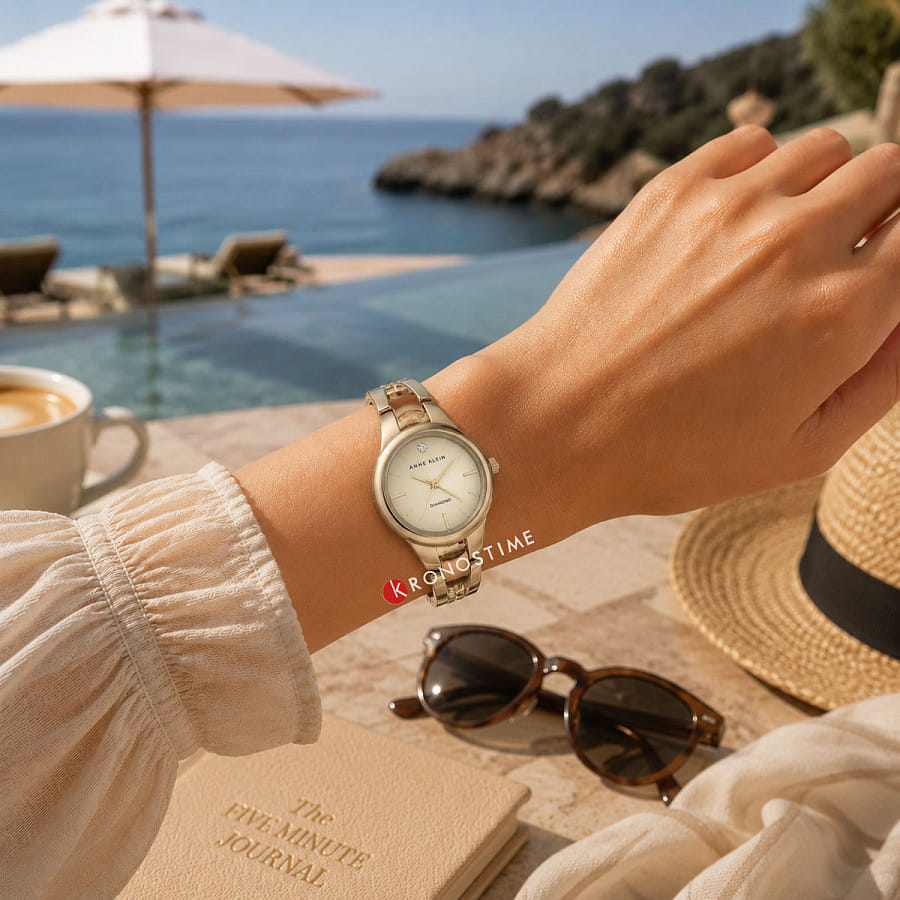 Часы Anne Klein Diamond 2626CHGB — нержавеющая сталь с pvd-покрытием, женские
