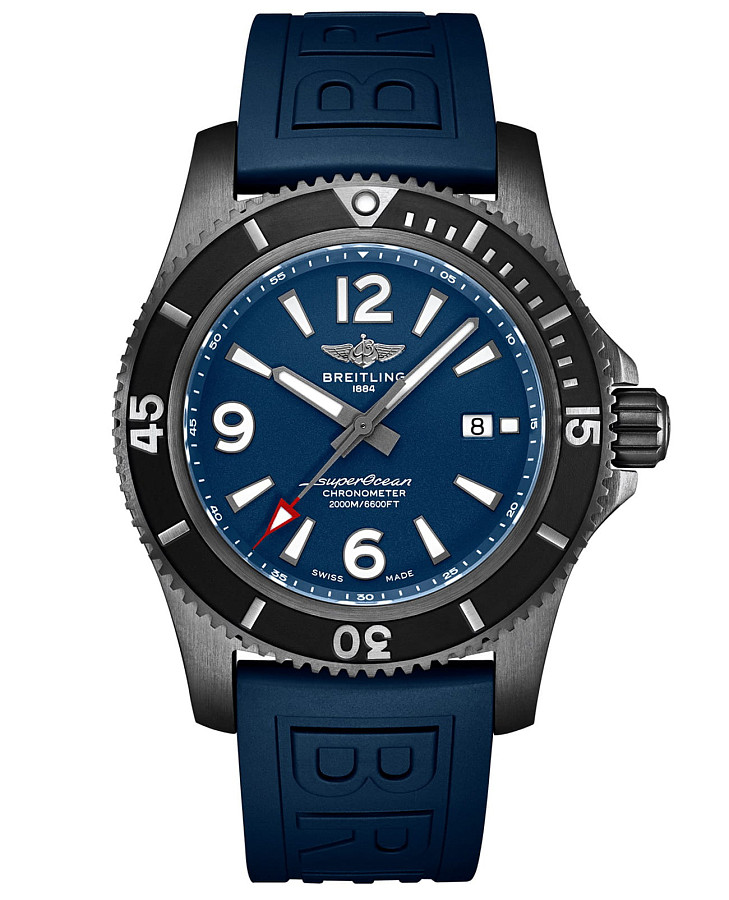 Часы Breitling Superocean Automatic 46 Black Steel M17368D71C1S1 — мужские, синий