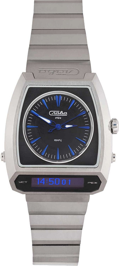 Часы Слава Погоня 9007738/100-GL32 — кварцевые, титан