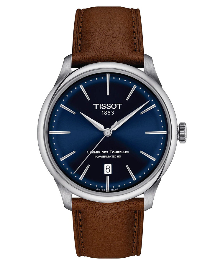 Часы Tissot Chemin des Tourelles Powermatic 80 T139.807.16.041.00 — мужские, синий