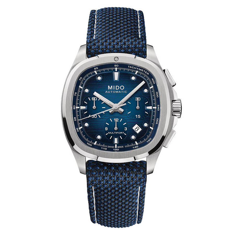 Часы Mido Multifort TV Chronograph M049.527.11.041.00 — синий, сталь металл