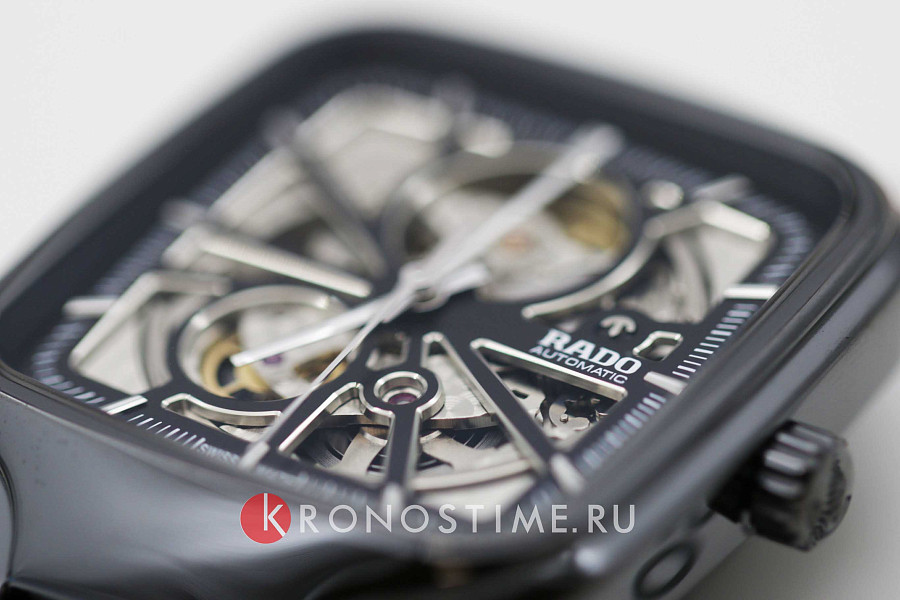 Часы Rado True Square Automatic Open Heart R27086152 — черный, керамика