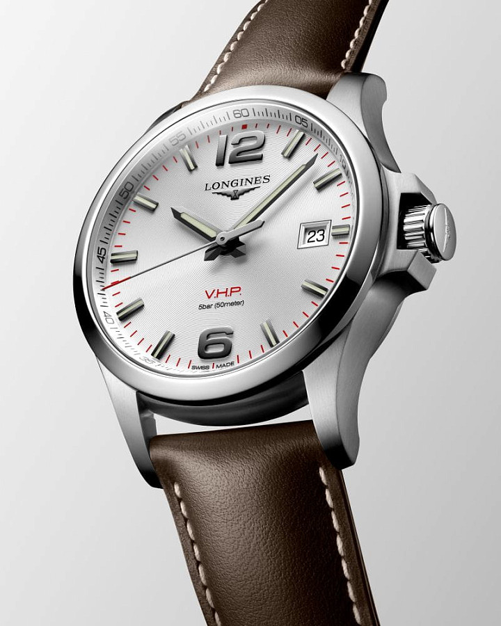 Часы Longines Conquest V.H.P. L3.726.4.76.5 — кожаный, мужские