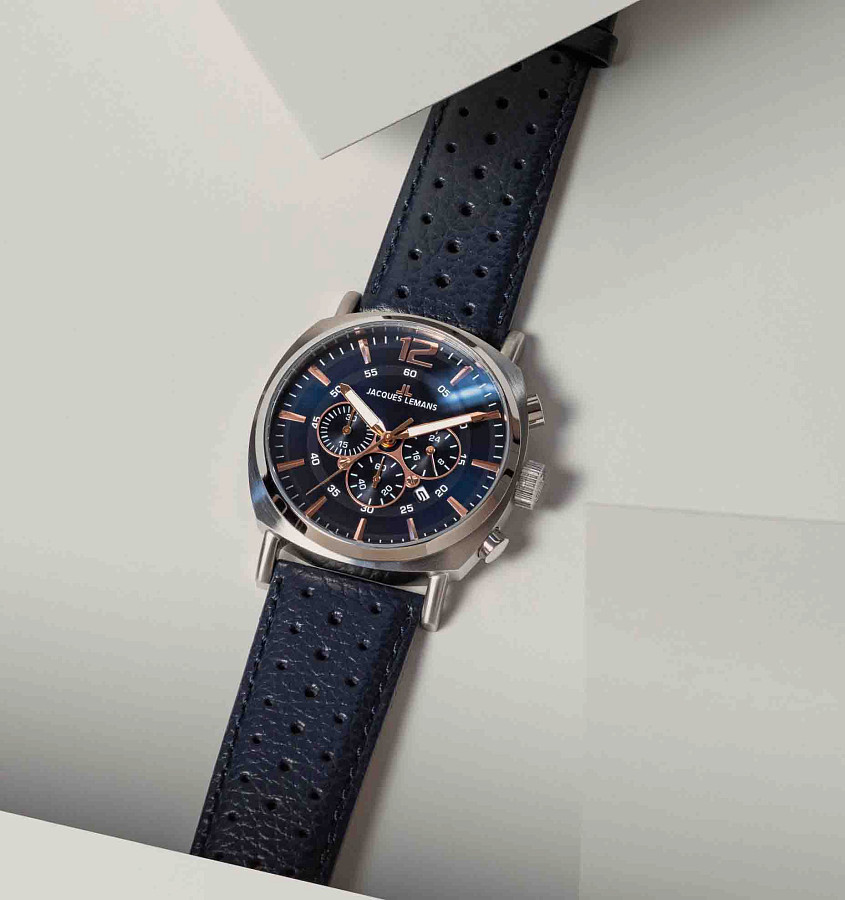 Часы Jacques Lemans 1-1645i — синий, сталь металл