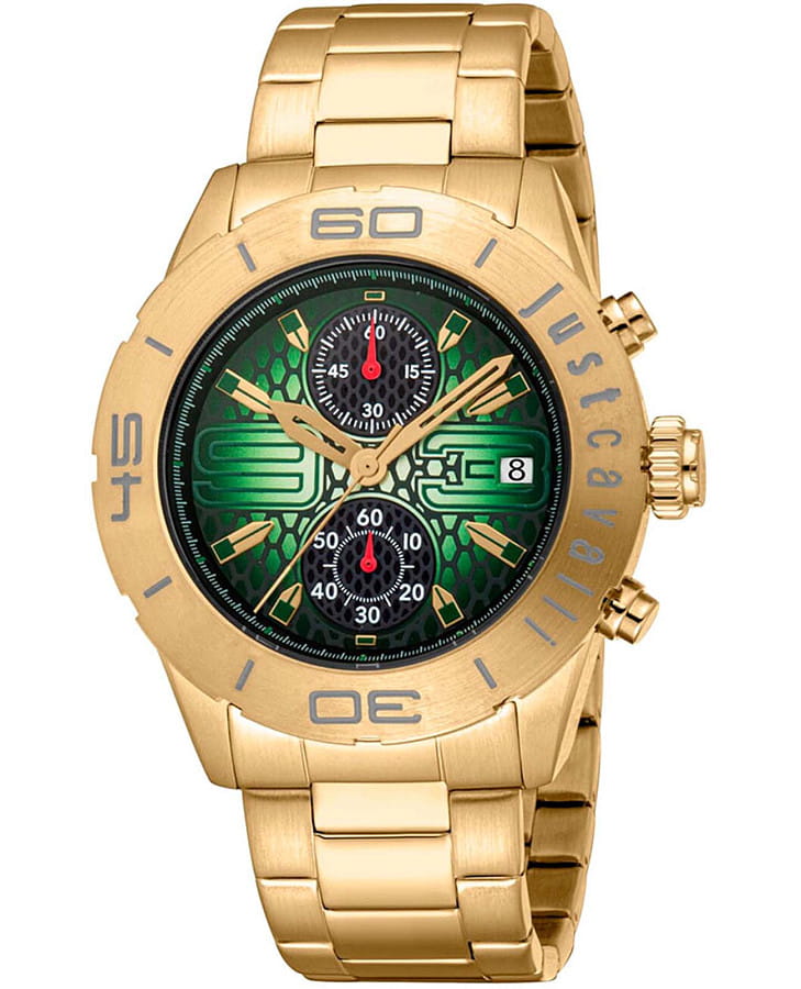 Часы Just Cavalli Cavaliere JC1G386M0055 — мужские, зеленый