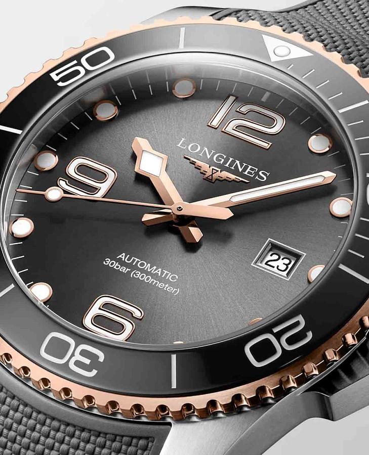 Часы Longines HydroConquest L3.782.3.78.9 — механические, металл сталь керамика