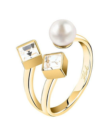 Кольцо Karl Lagerfeld Pearl KLAYR23012 с жемчугом и кристаллами