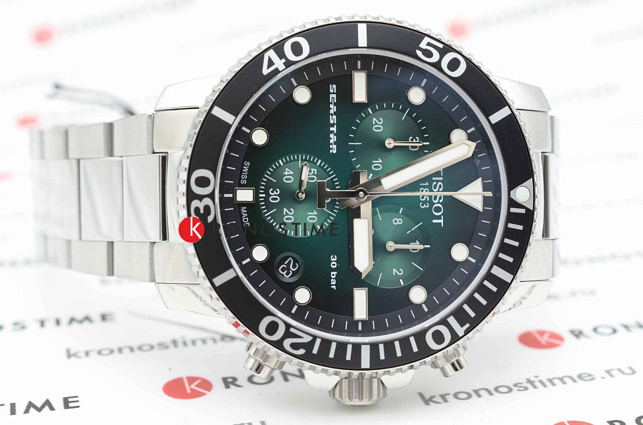 Часы Tissot Seastar 1000 Quartz Chronograph T120.417.11.091.01 — сталь металл, нержавеющая сталь