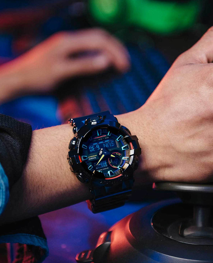 Часы Casio G-Shock GA-700RGB-1ADR (GA-700RGB-1a) — электронные, пластик