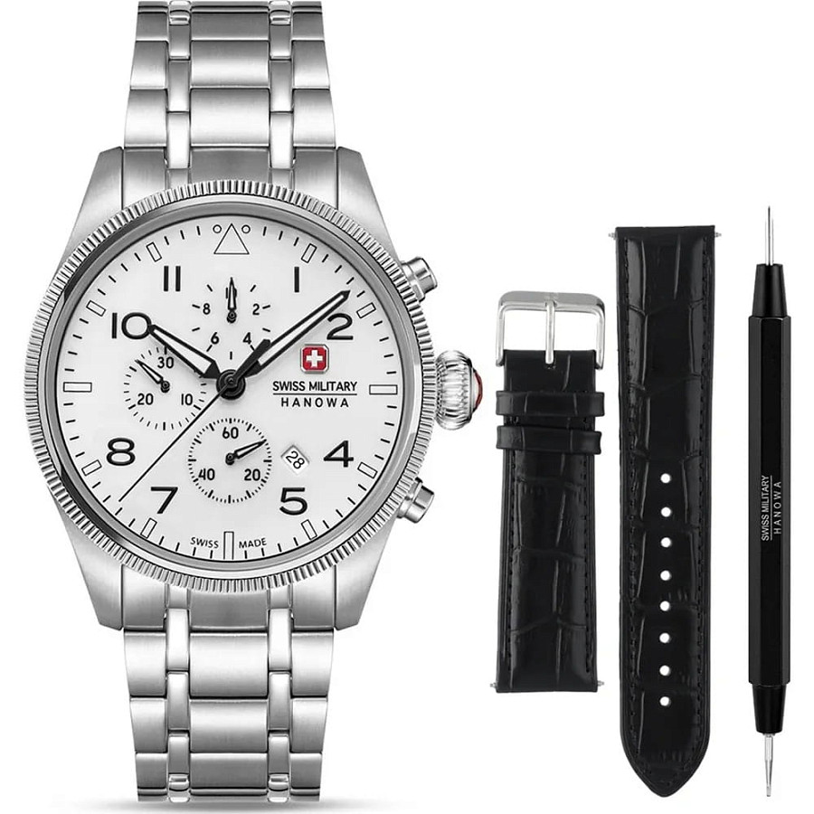 Часы Swiss Military Hanowa SMWGI0005701-SET — мужские, нержавеющая сталь