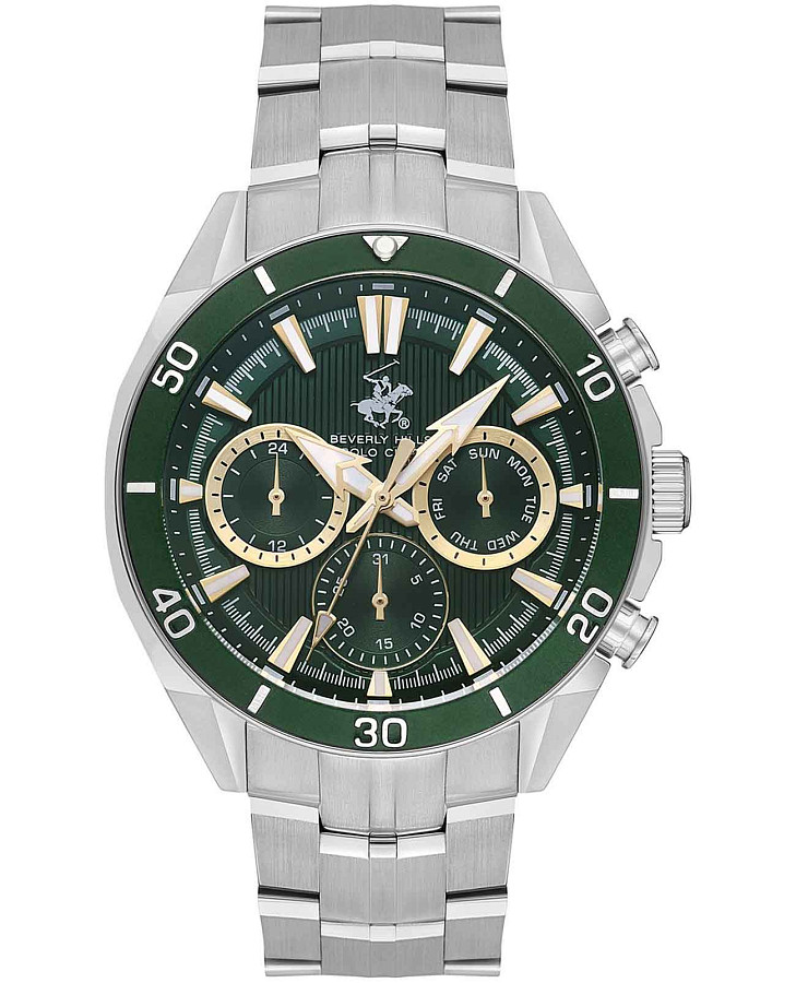 Часы Beverly Hills Polo Club Quartz BP3599X.370 — мужские, зеленый