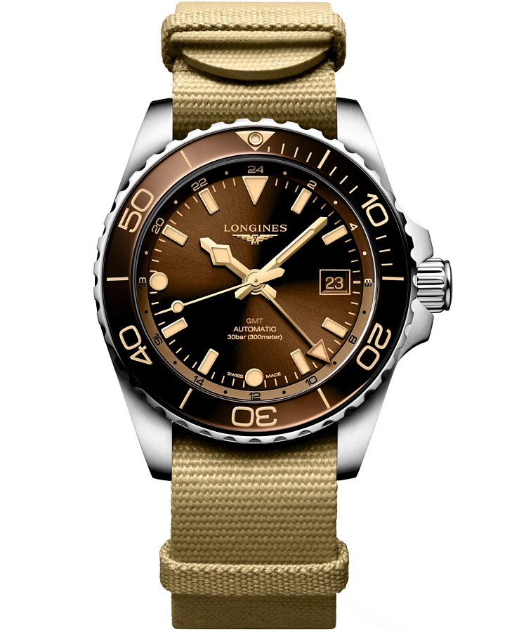Часы Longines HydroConquest L3.790.4.66.2 — мужские, коричневый