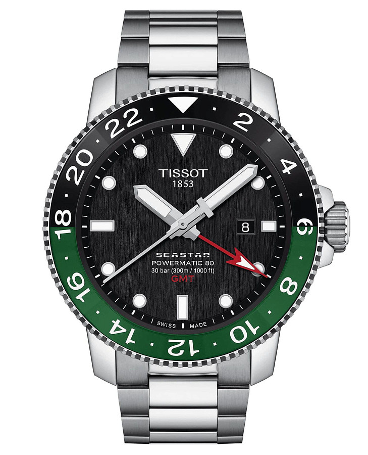 Часы Tissot Seastar 1000 Powermatic 80 GMT T120.429.11.051.01 — мужские, серый