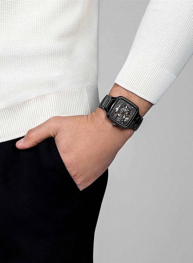 Часы Rado True Square Automatic Skeleton R27124162 — керамика, высокотехнологичная керамика