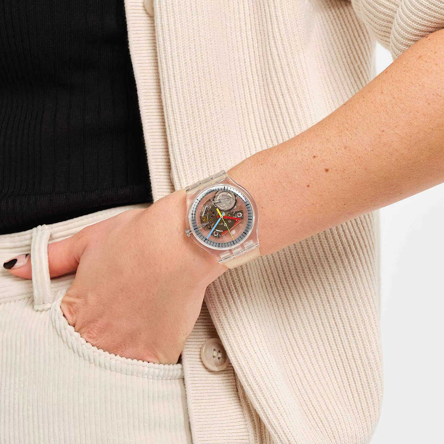 Часы Swatch New Gent Biosourced SO29K100 — пластик, мужские