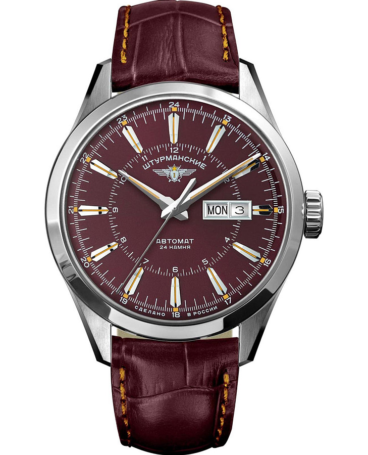 Часы Штурманские Открытый Космос Day-Date NH36/1891774 — мужские, красный