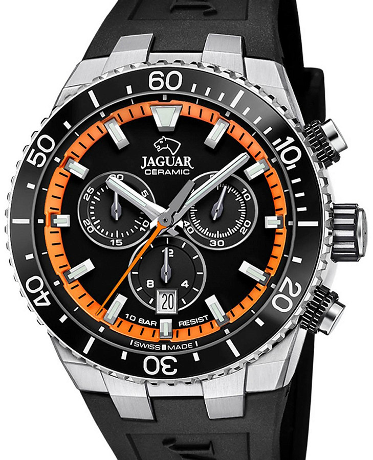 Часы Jaguar Ceramic J1021/4 — кварцевые, металл сталь