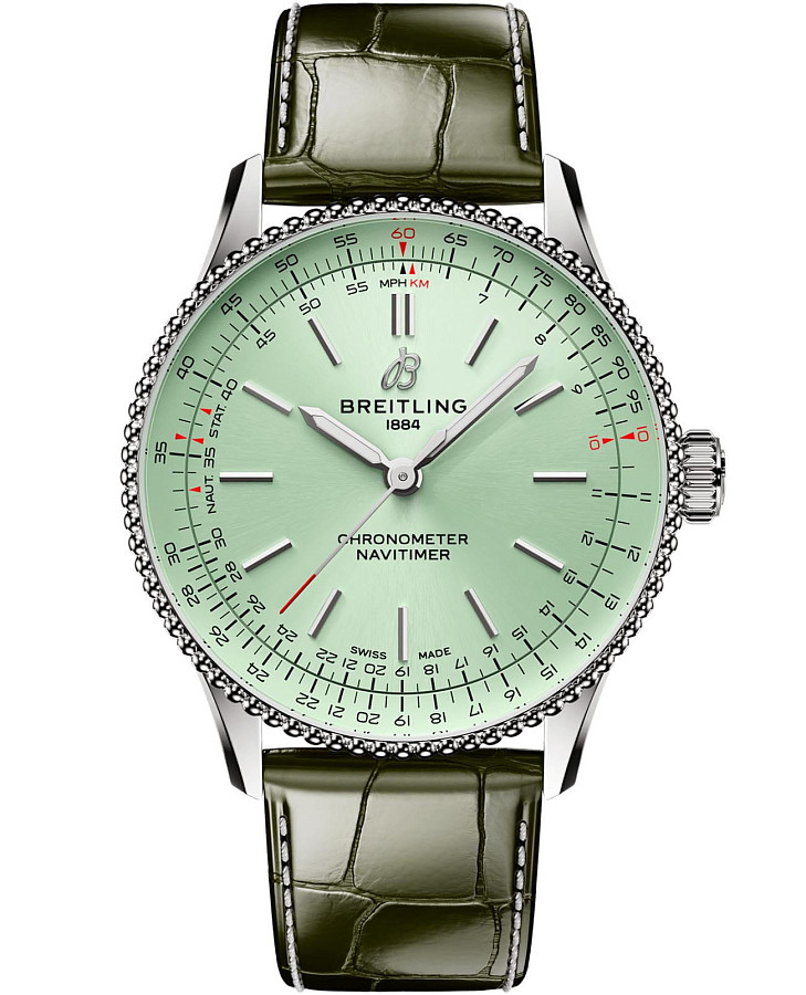 Часы Breitling Navitimer Automatic 36 A17327361L1P1 — мужские, зеленый
