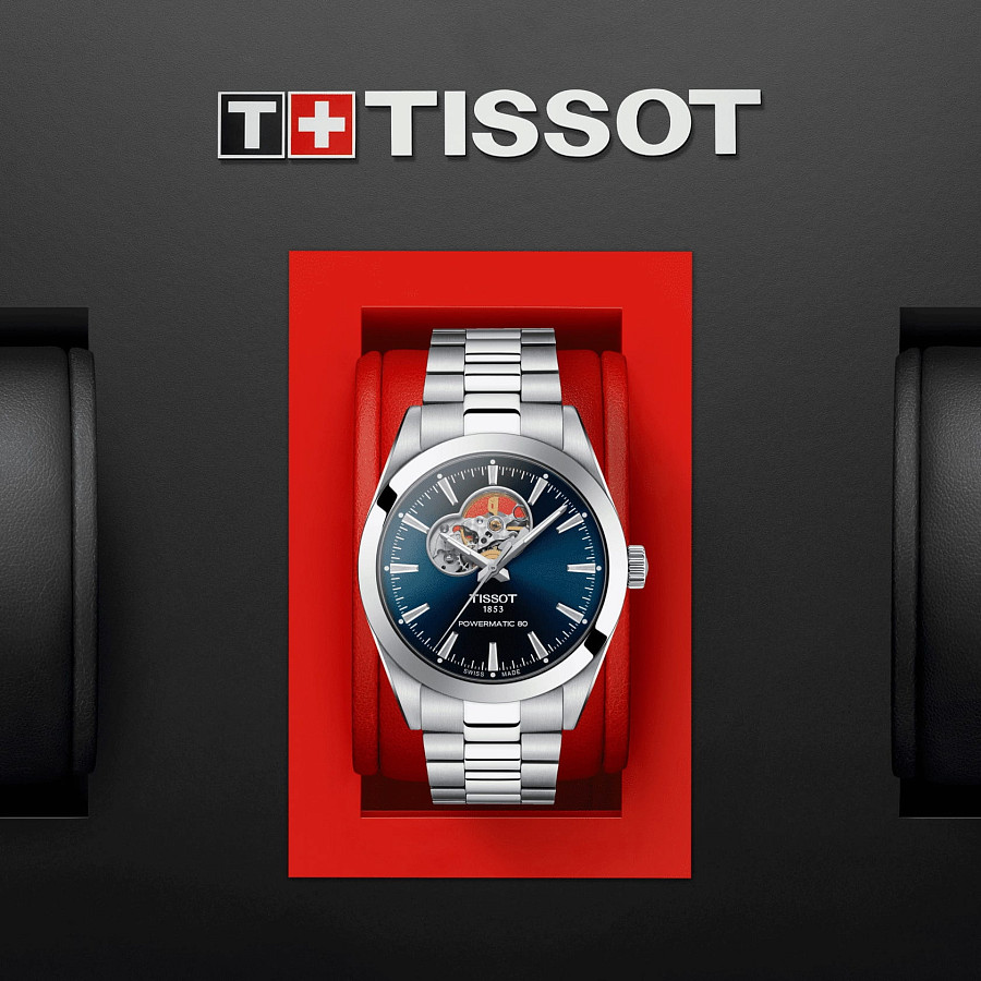 Часы Tissot Gentleman Powermatic 80 Open Heart T127.407.11.041.01 — Швейцария, механические