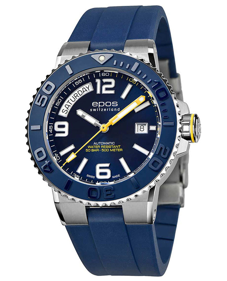 Часы Epos Diver 3441.142.96.96.56 — мужские, синий