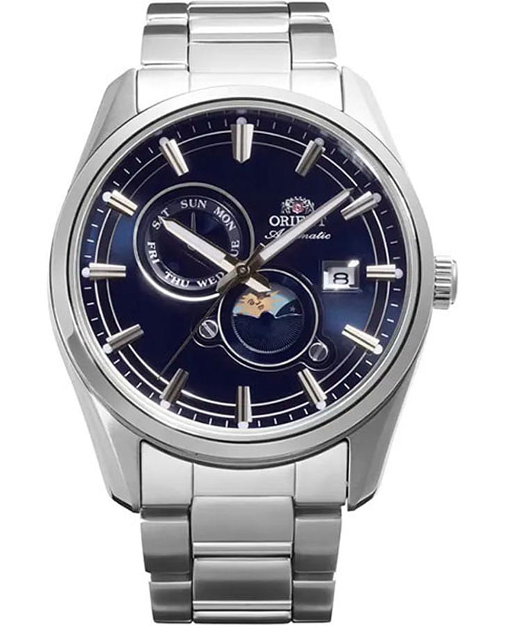 Часы Orient Stretto Sun & Moon RA-AK0315L — мужские, синий