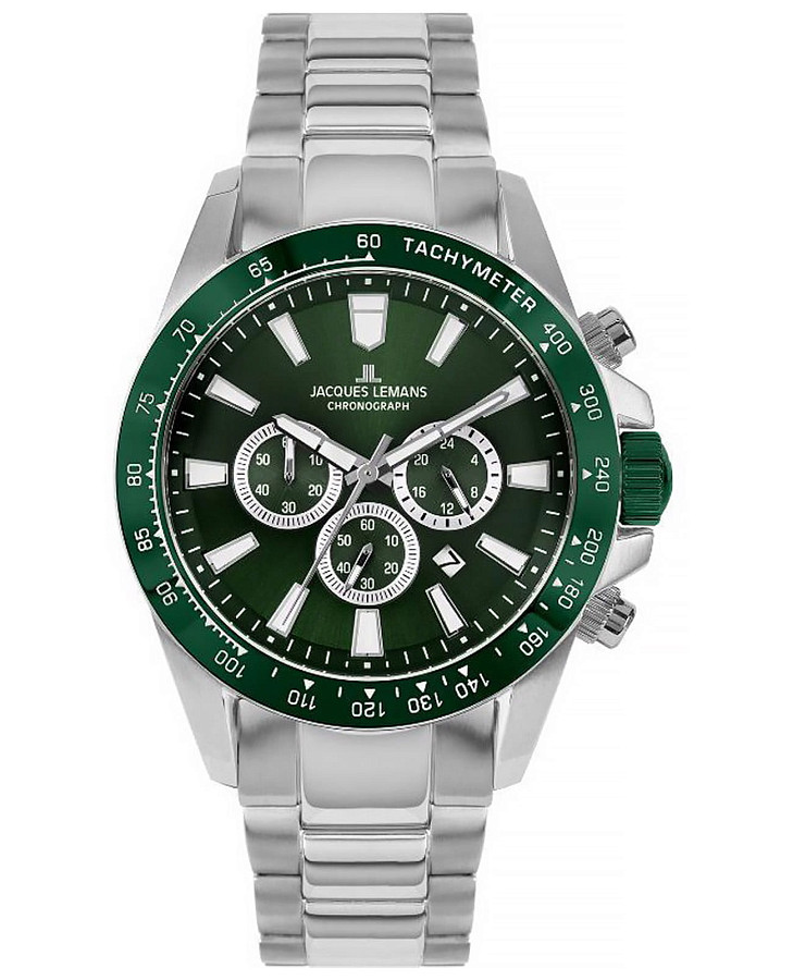Часы Jacques Lemans Sport 1-2140G — мужские, зеленый