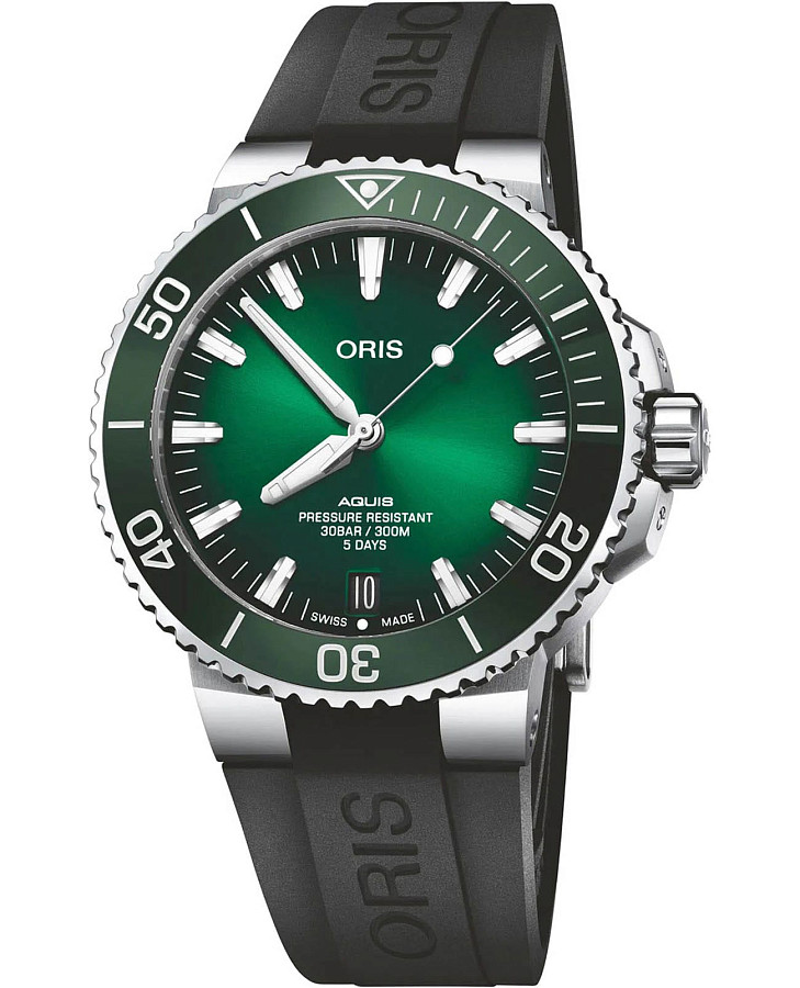 Часы Oris Aquis 01 400 7763 4157-07 4 24 74EB — мужские, зеленый